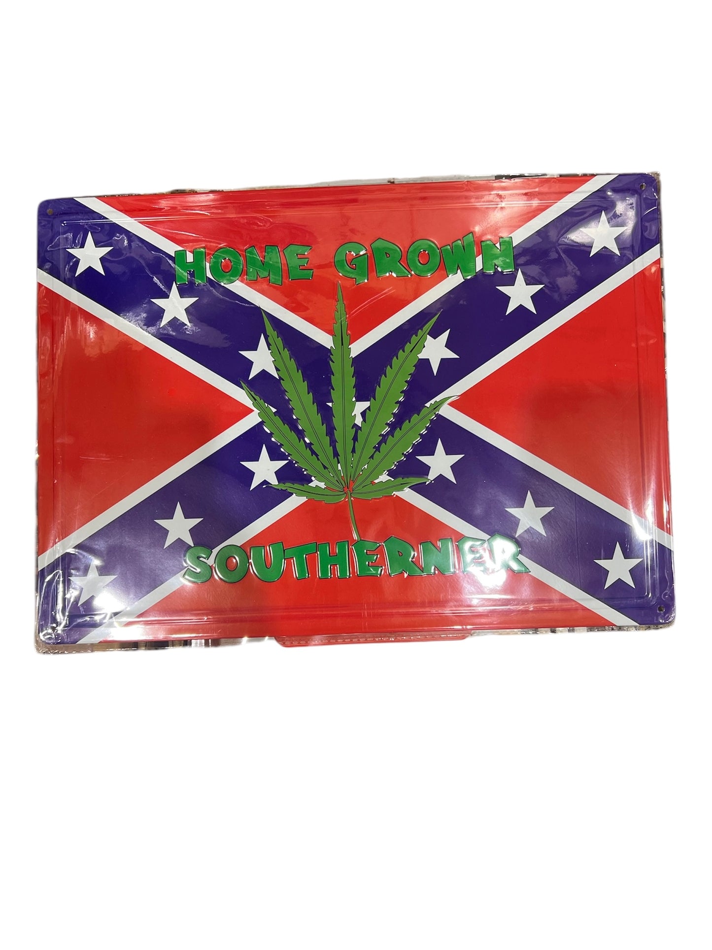 Vintage Tin Sign confederate flag