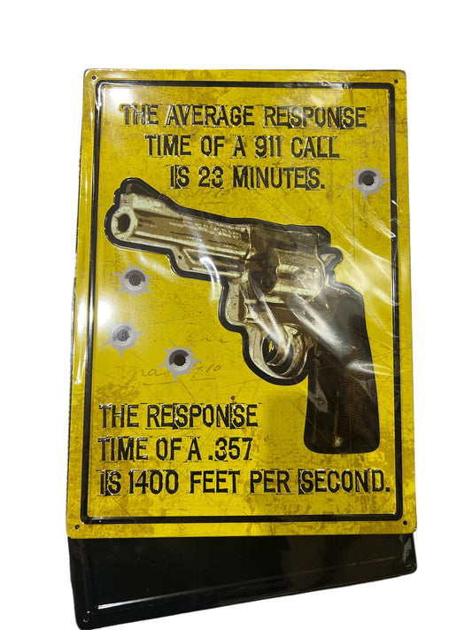 Vintage Metal sign “ Gun sign”